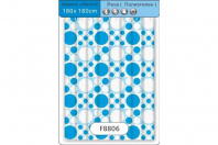 Штора для ванной комнаты, бело-синие круги F8806